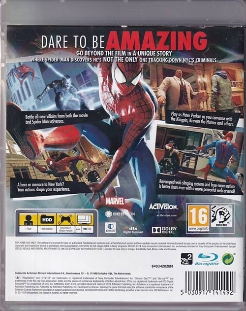 The Amazing Spiderman 2 - PS3 (B Grade) (Genbrug)